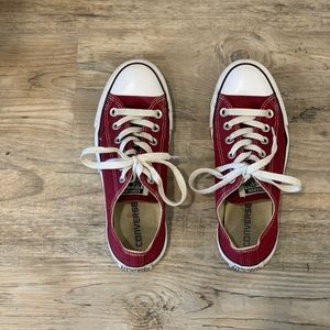 Worn a handful of times, burgundy converse.
